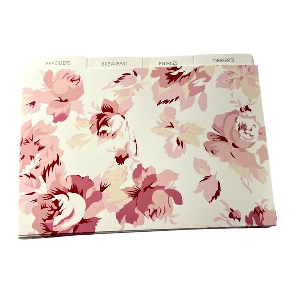 Simply Shabby Chic Recipe Box Complete Unused Pink Flowers Dividers Cards Target - Picture 5 of 9